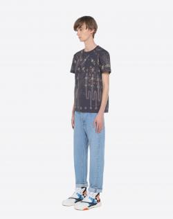 Pre Owned Valentino Cosmo Zandra Lunar Punk Printed Cotton Crew Neck T-Shirt XL