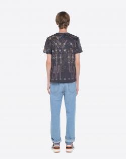 Pre Owned Valentino Cosmo Zandra Lunar Punk Printed Cotton Crew Neck T-Shirt XL