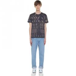 Pre Owned Valentino Cosmo Zandra Lunar Punk Printed Cotton Crew Neck T-Shirt XL