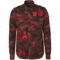 Valentino Army Camouflage Printed Military Embroidery Long Sleeve Shirt XS
