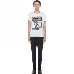 Pre Owned Valentino Bianco Concert Printed Cotton Crew Neck T-Shirt S