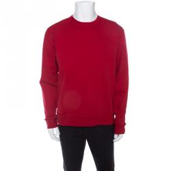 Pre Owned Valentino Rosso Cotton Rockstud Embellished Sweatshirt M