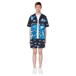 Valentino Black Fishrain Print Nylon Bathing Suit Small / IT 46