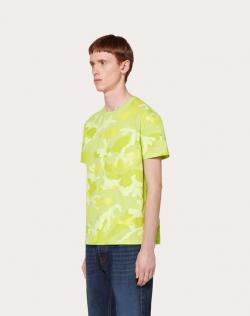 Pre Owned Valentino Green Cotton Camouflage Crew Neck T Shirt S