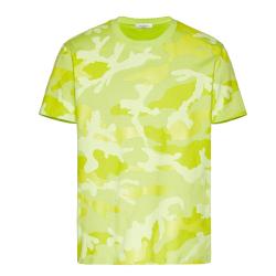 Pre Owned Valentino Green Cotton Camouflage Crew Neck T Shirt S