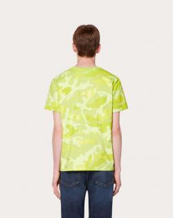 Pre Owned Valentino Green Cotton Camouflage Crew Neck T Shirt S