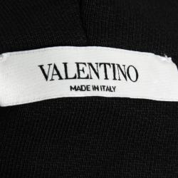 مملوكة مسبقًا Valentino Black Cotton Logo Printed Oversized Hoodie M