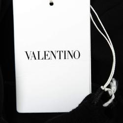 مملوكة مسبقًا Valentino Black Cotton Logo Printed Oversized Hoodie M