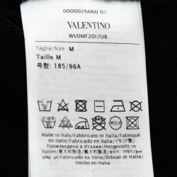 مملوكة مسبقًا Valentino Black Cotton Logo Printed Oversized Hoodie M