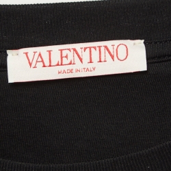 Valentino Black Logo Print Cotton T-Shirt XS
