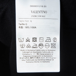 Pre Owned Valentino Black Wool Knit Crew Neck Sweatshirt L
