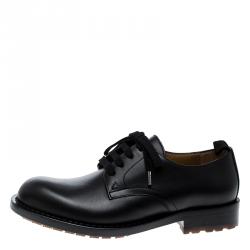 Pre Owned Valentino Black Leather Lace Up Derby Size 40