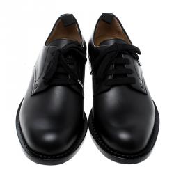 Pre Owned Valentino Black Leather Lace Up Derby Size 40