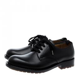 Pre Owned Valentino Black Leather Lace Up Derby Size 40