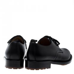 Pre Owned Valentino Black Leather Lace Up Derby Size 40