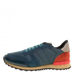 Pre Owned Valentino Multicolor Mesh/Leather and Suede Rockrunner Sneakers Size 40