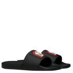 Pre Owned Valentino Black Leather and Rubber Undercover Jun Takahashi Slide Sandals Size 40