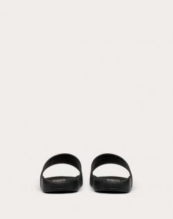 Valentino Black Leather and Rubber Undercover Jun Takahashi Slide Sandals Size 43