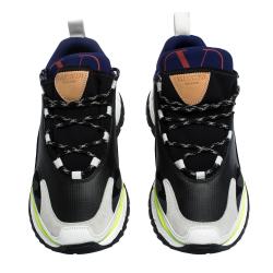 Pre Owned Valentino Black Leather and Suede Camouflage Trekking Sneakers Size 45