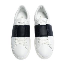 Pre Owned Valentino Two Tone Leather Open Sneakers Size 42