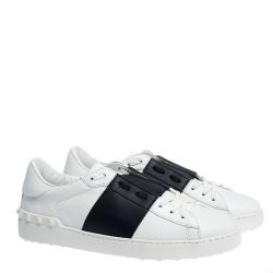 Pre Owned Valentino Two Tone Leather Open Sneakers Size 43