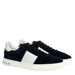 Pre Owned Valentino Two Tone Suede and Leather Flycrew Slip On Sneakers Size 40