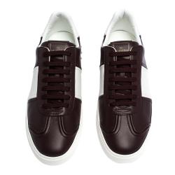 Pre Owned Valentino Two Tone Leather Flycrew Slip On Sneakers Size 40