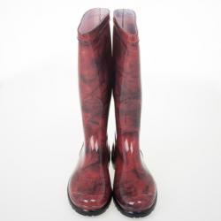 Pre Owned Valentino Rose Print Rubber Rain Boot Size 40