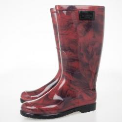 Pre Owned Valentino Rose Print Rubber Rain Boot Size 40