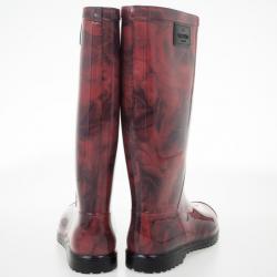 Pre Owned Valentino Rose Print Rubber Rain Boot Size 40