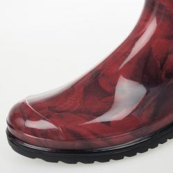 Pre Owned Valentino Rose Print Rubber Rain Boot Size 40