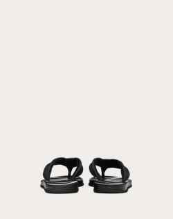 Valentino Black Neoprene and Leather VLTN Flip Flops Size 42