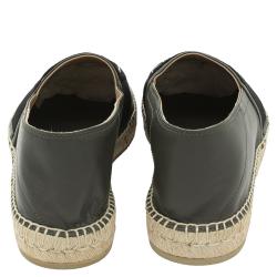 مملوكة مسبقًا Valentino Olive Green Leather VLTN Espadrilles Size 45