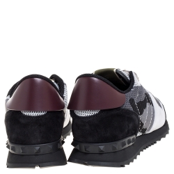 مملوكة مسبقًا Valentino Multicolor Mesh Fabric Camouflage Rockrunner Sneakers Size 41