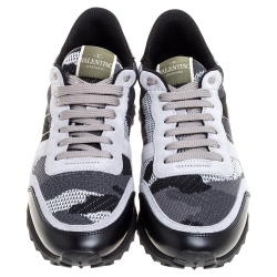 مملوكة مسبقًا Valentino Multicolor Mesh Fabric Camouflage Rockrunner Sneakers Size 41