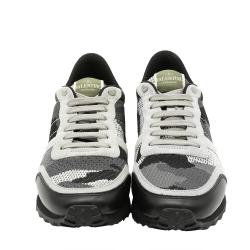 مملوكة مسبقًا Valentino Multicolor Mesh Fabric Camouflage Rockrunner Sneakers Size 43