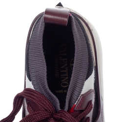 Pre Owned حذاء رياضى فالنتينو غارافانى مرتفع من أعلى جلد وتريكو متعدد الألوان  