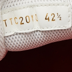 Pre Owned Valentino White Leather and Canvas Climbers Vlogo Sneakers Size 42.5