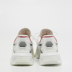 Pre Owned Valentino White Leather and Canvas Climbers Vlogo Sneakers Size 42.5