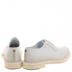 Pre Owned Valentino Off White Leather Lace Up Derby Size 44