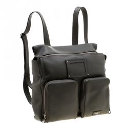 Pre Owned Valentino Olive Leather Traveller Backpack