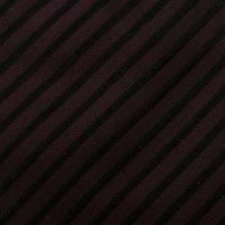 Pre Owned ربطة عنق فالنتينو حرير عنابي وأسود مطرزة نمط مخطط