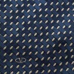 Pre Owned Valentino Blue Textured Silk Jacquard Traditional Tie 