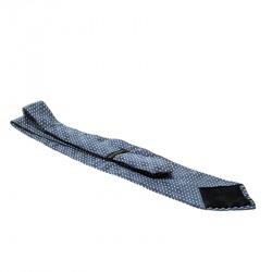 Pre Owned Valentino Blue Textured Silk Jacquard Traditional Tie 