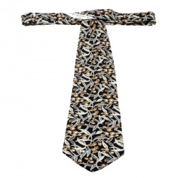 Pre Owned Valentino Cravatte Multicolor Floral Printed Silk Traditional Tie