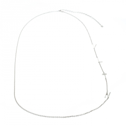 Pre Owned Valentino VLTN Logo Detail Silver Tone Necklace 