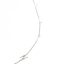 Pre Owned Valentino VLTN Logo Detail Silver Tone Necklace 