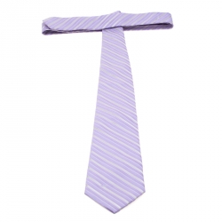 Pre Owned ربطة عنق فالنتينو نمط خطوط هندسية مائلة حرير بنفسجي و رصاصي