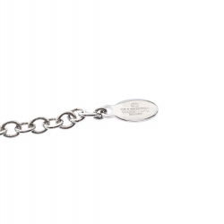Valentino VLTN Logo Detail Silver Tone Long Necklace 