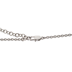 Valentino VLTN Logo Detail Silver Tone Long Necklace 